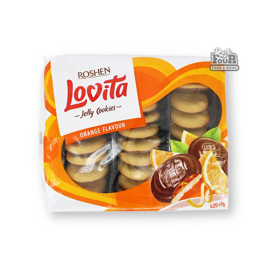 Cookie "Roshen Lovita Jelly Cookies" with orange flavor filling 420g